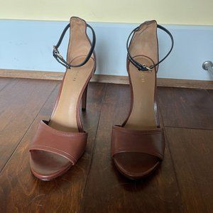 Coach Brown & Black Leather Heels Size 8
